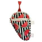Watermelon fabric oval bag with zipper detail