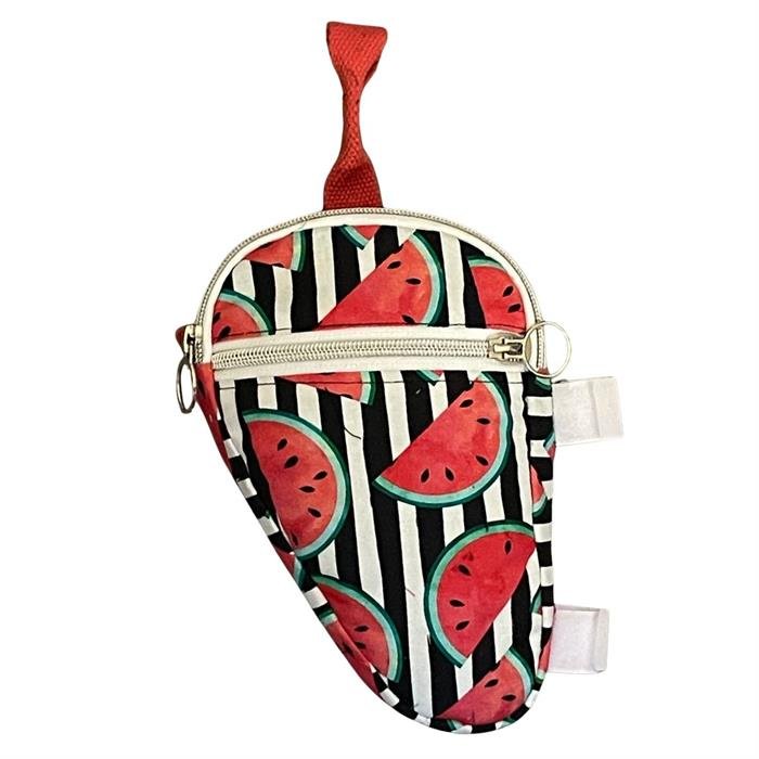 048250_M Watermelon fabric oval bag with zipper detail